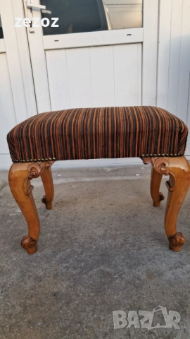 Кресло винтидж с табуретка, снимка 10 - Дивани и мека мебел - 53720651