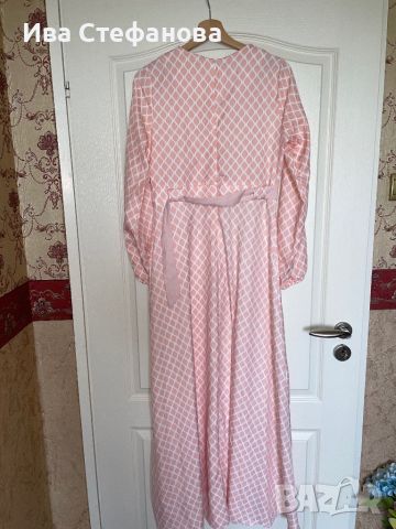 Нова разкошна елегантна ежедневна дълга праскова прасковена розова рокля , снимка 4 - Рокли - 45858932