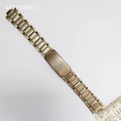 СТОМАНЕНА ВЕРИЖКА ЗА ЧАСОВНИК CASIO С ИЗВИТИ НАКРАЙНИЦИ.ВЕРИЖКИ ЗА ЧАСОВНИЦИ КАСИО С ИЗВИТИ ПЛАСТИНИ, снимка 2 - Каишки за часовници - 51614733