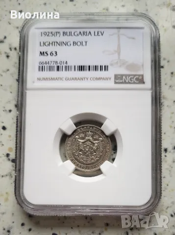 1 лев 1925 MS 63 NGC , снимка 1 - Нумизматика и бонистика - 45959993