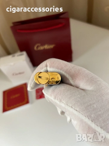 Cartier запалка – черен лак, златни детайли, кутия и сертификат, снимка 3 - Запалки - 53870557