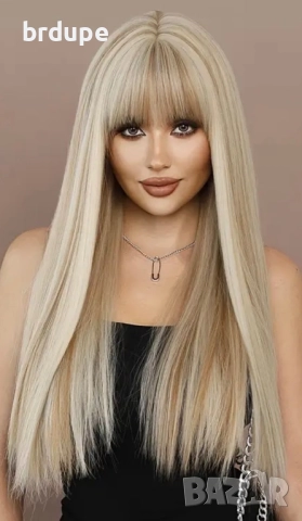 Руса дълга, права перука 70 см, снимка 3 - Аксесоари за коса - 52482009
