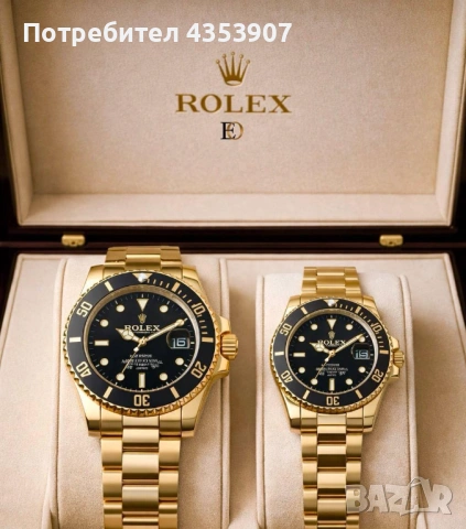 Марката Rolex 2 броя часовници мъжки+дамски, снимка 2 - Мъжки - 53423841