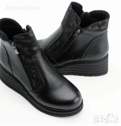 Дамски боти от естествена кожа на платформа , снимка 6 - Дамски боти - 52195204