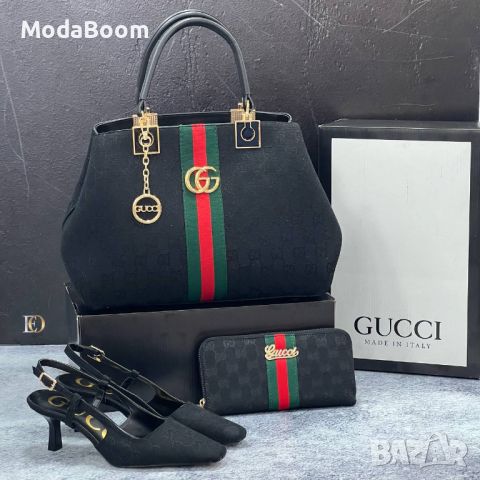 🖤Gucci стилни уникални дамски черни комплекти🖤, снимка 4 - Дамски обувки на ток - 46507036