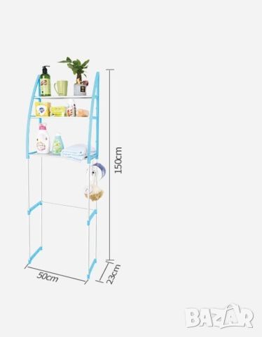 Метална етажерка за над пералнята   с три рафтаж - вар. за над пералня - СИН ЦВЯТ САМО! ПРОМОЦИЯ, снимка 11 - Етажерки - 46745985