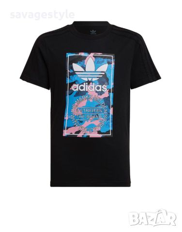 Детска тениска ADIDAS Originals Camo Graphic Tee Black, снимка 1 - Детски тениски и потници - 46214619