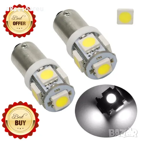 Габаритни диодни крушки габарити Ba9s с 5 Smd Led ксеноново бели диода за кола автомобил джип супер , снимка 12 - Аксесоари и консумативи - 49882474
