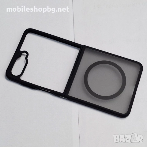 Samsung Galaxy Z Flip 7 кейс MagSafe матов с черен ринг и борд 