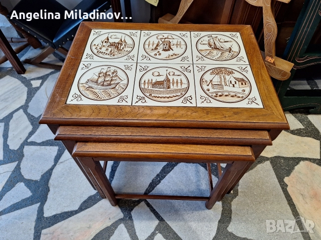 К - т три помощни масички с плочки , снимка 2 - Маси - 52801454