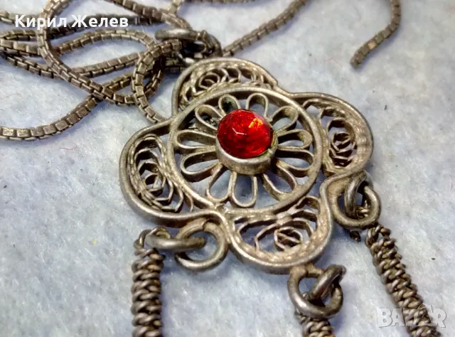 СТАРИНЕН ФИЛИГРАНЕН СРЕБЪРЕН МЕДАЛЬОН с ФИНА СРЕБЪРНА ВЕРИЖКА СРЕБРО 925 с НУЖДА от ЗАКОПЧАЛКА 26418, снимка 10 - Антикварни и старинни предмети - 49981839