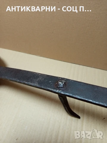 Стар Ръчно Кован Инструмент За Подрязване На Житни Класове Снопи Сено., снимка 3 - Антикварни и старинни предмети - 51032902