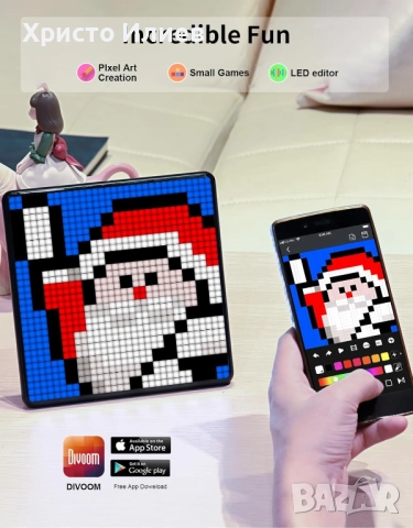 Дигитална цифрова фоторамка Divoom Pixoo 32x32 арт LED дисплей за декорация, снимка 2 - Други стоки за дома - 52468656