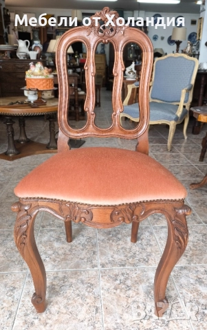 2 бр. френски стола с дърворезба, снимка 2 - Столове - 52038676