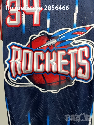 Мъжки потник Adidas Houston Rockets Hakeem Olajuwon размер XL, снимка 2 - Тениски - 52365462