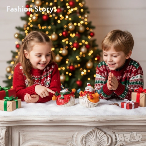 Коледни снежни човечета от полирезин – малка фигурка, идеална коледна украса за всеки дом, снимка 6 - Декорация за дома - 52484788