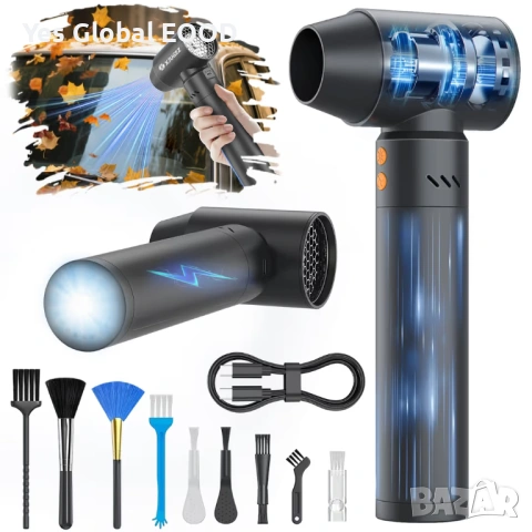 Електрическа прахосмукачка за листа Xjugez, мини, 180 000 об/мин, 4 скорости, черна