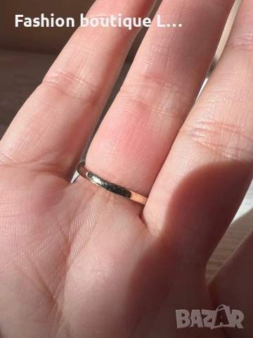 Златист пръстен с формата на лавров венец и перла ❤️, снимка 6 - Пръстени - 52247808