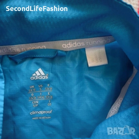 Яке Adidas Response Running ветровка дамско размер S, ветроустойчиво, синьо., снимка 3 - Якета - 52796501