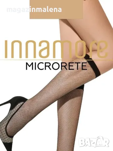 Innamore италиански женски черни,телесни три четвърти чорапи мрежа дамски мрежести чорапи до колена , снимка 1