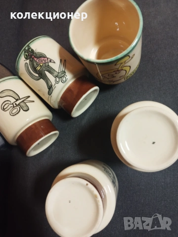 ПЕТ ГЛИНЕНИ /КЕРАМИЧНИ/ ЧАШИ, снимка 4 - Чаши - 53076896