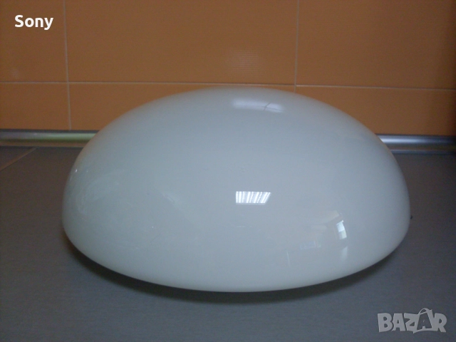 Стари български стъклени плафони, аплици за таван- комплект 2бр., снимка 5 - Антикварни и старинни предмети - 52682073