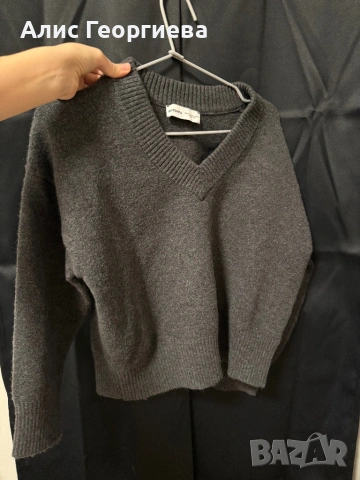 Сив пуловер, снимка 2 - Блузи с дълъг ръкав и пуловери - 53213995