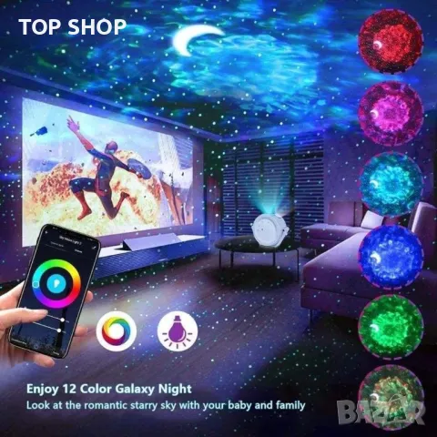 Galaxy проектор с Wifi App Control USB Night Light, снимка 1 - Лампи за стена - 48788701