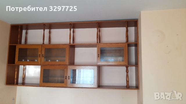🤎Дървена стенна секция може и за библиотека 📖 цена 