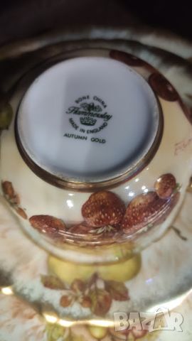 Четворен сет и бонбониера/захарница от фин порцелан Hammersley & Co. Gold Autumn /, снимка 10 - Антикварни и старинни предмети - 45477325