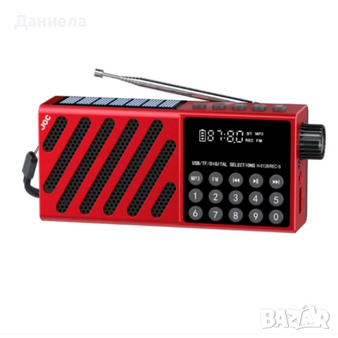 Радио със соларно зареждане JOC-6138REC-S с Bluetooth, мултифункционално и преносимо, снимка 8 - Радиокасетофони, транзистори - 53783210