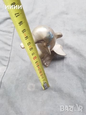 Месингова пластика статуетка делфин, снимка 5 - Антикварни и старинни предмети - 52315535