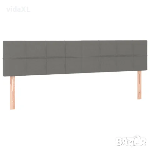 vidaXL Горни табли за легло, 2 бр, тъмносиви, 90x5x78/88 см, плат（SKU:346075）, снимка 2 - Спални и легла - 48631457