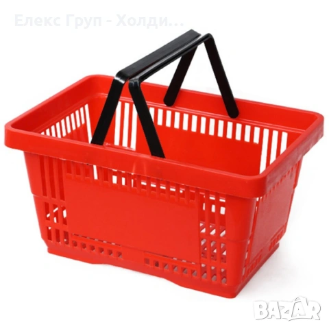 Пазарска кошница пластмаса червена 22л