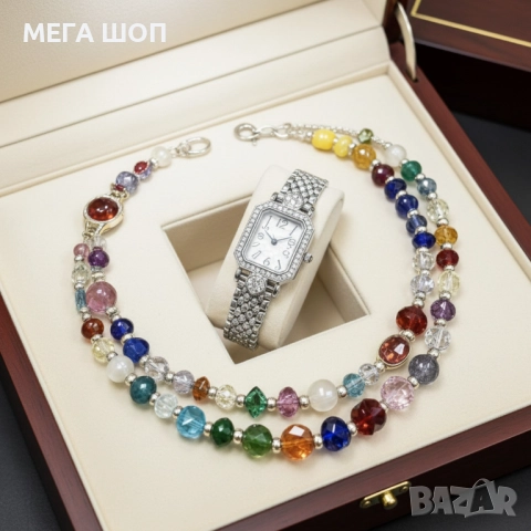 Елегантен часовник с двойна гривна – стил и блясък в едно