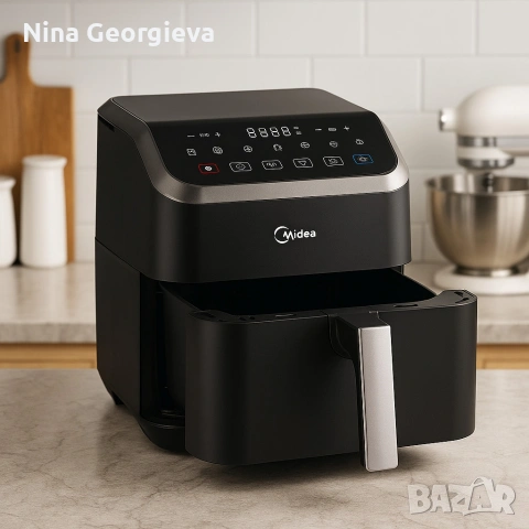 Midea Air Fryer MAD55000ADK - 5L въздушен фритюрник за здравословно и бързо готвене, снимка 2 - Фритюрници - 53143792
