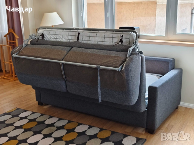 Диван 185см, разтегателен с матрак за спане 140см широчина, снимка 5 - Дивани и мека мебел - 53949156