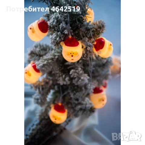 Коледна украса, LED лампички с Дядо Коледа, снимка 4 - Лед осветление - 52309513