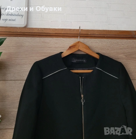 Черен издължен блейзър ZARA , снимка 3 - Сака - 51677831