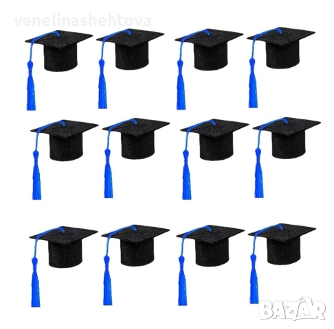 Мини абитуриентска шапка филц за декорация на торта бутилки парти , снимка 3 - Други - 54117559