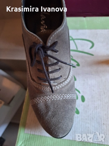 нови обувки естествен велур цвят сив, снимка 5 - Дамски ежедневни обувки - 54209392