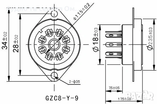цОКЪЛ ЗА РАДИОЛАМПА КЕРАМИЧЕН 7/8/9 ПИНА, снимка 8 - Аудиосистеми - 53333828