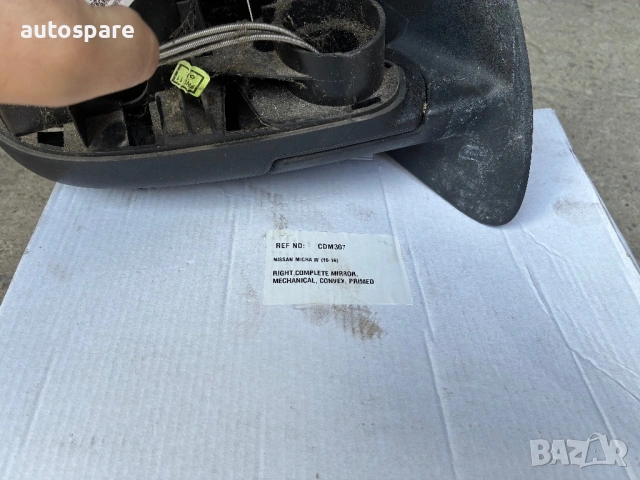 Дясно огледало Nissan Micra K13. Нисан Микра 10-17г. , снимка 3 - Части - 53680384