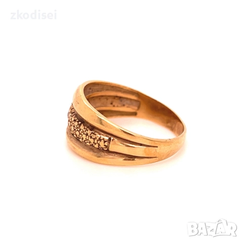Златен дамски пръстен 4,20гр. размер:57 14кр. проба:585 модел:5038-1, снимка 2 - Пръстени - 52635105
