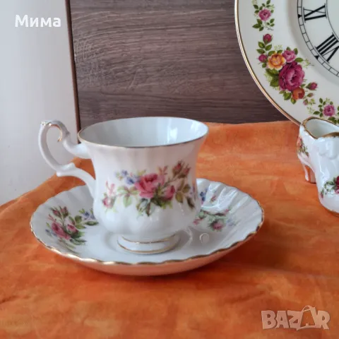 Двойни порцеланови сетове с цветя, снимка 6 - Чаши - 50112952