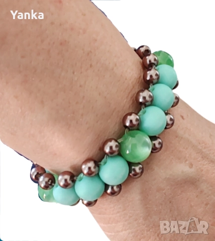 Гривна - ръчна изработка с мъниста Котешко око 