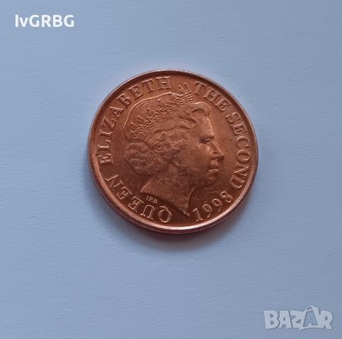 1 пени Джърси , Коронно владение на Великобритания  Остров Джърси 1 пени 1998 Монета 