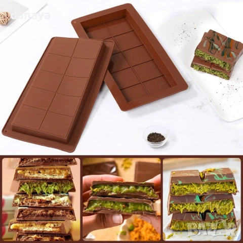 6108 Силиконова форма за дубайски шоколад, снимка 2 - Форми - 53139237