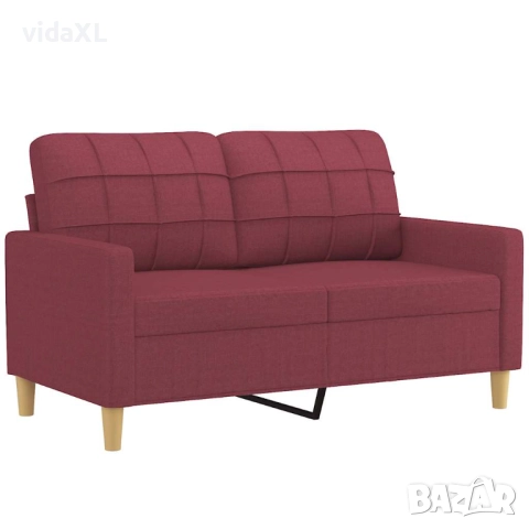 vidaXL 2-местен диван, Виненочервен, 120 см, плат(SKU:359089), снимка 1