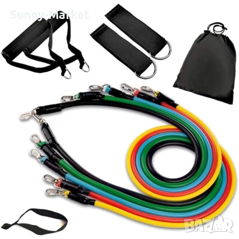 ПРОМО 5 Броя ластика за тренировка , 11 части за тренировка и на 70 упражнения, снимка 4 - Фитнес уреди - 53727007